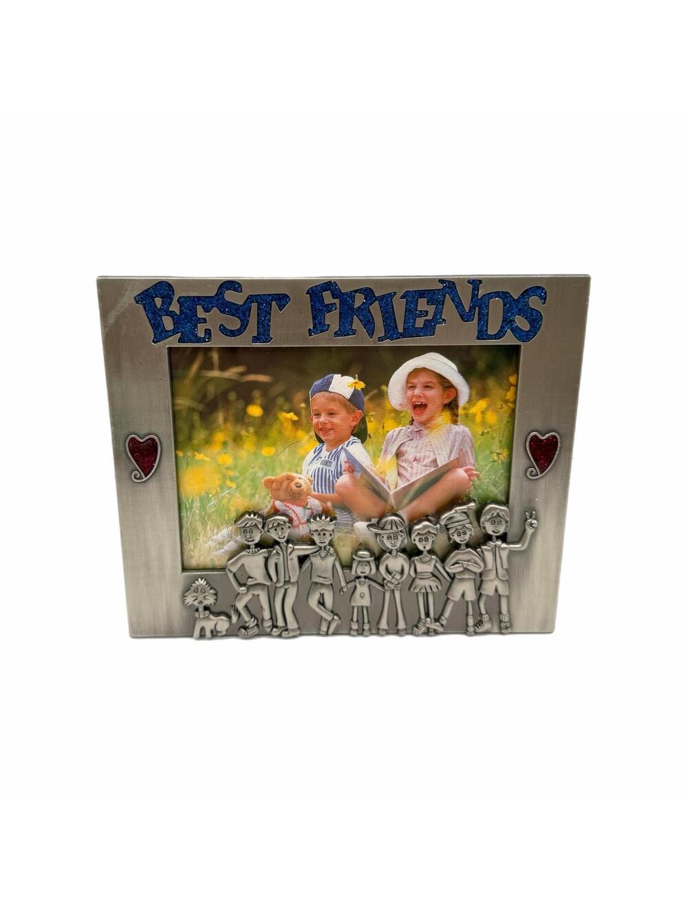Vintage Six Trees Pewter “Best Friends” Picture Frame – 3.5x5-Inch Photo